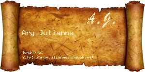 Ary Julianna névjegykártya